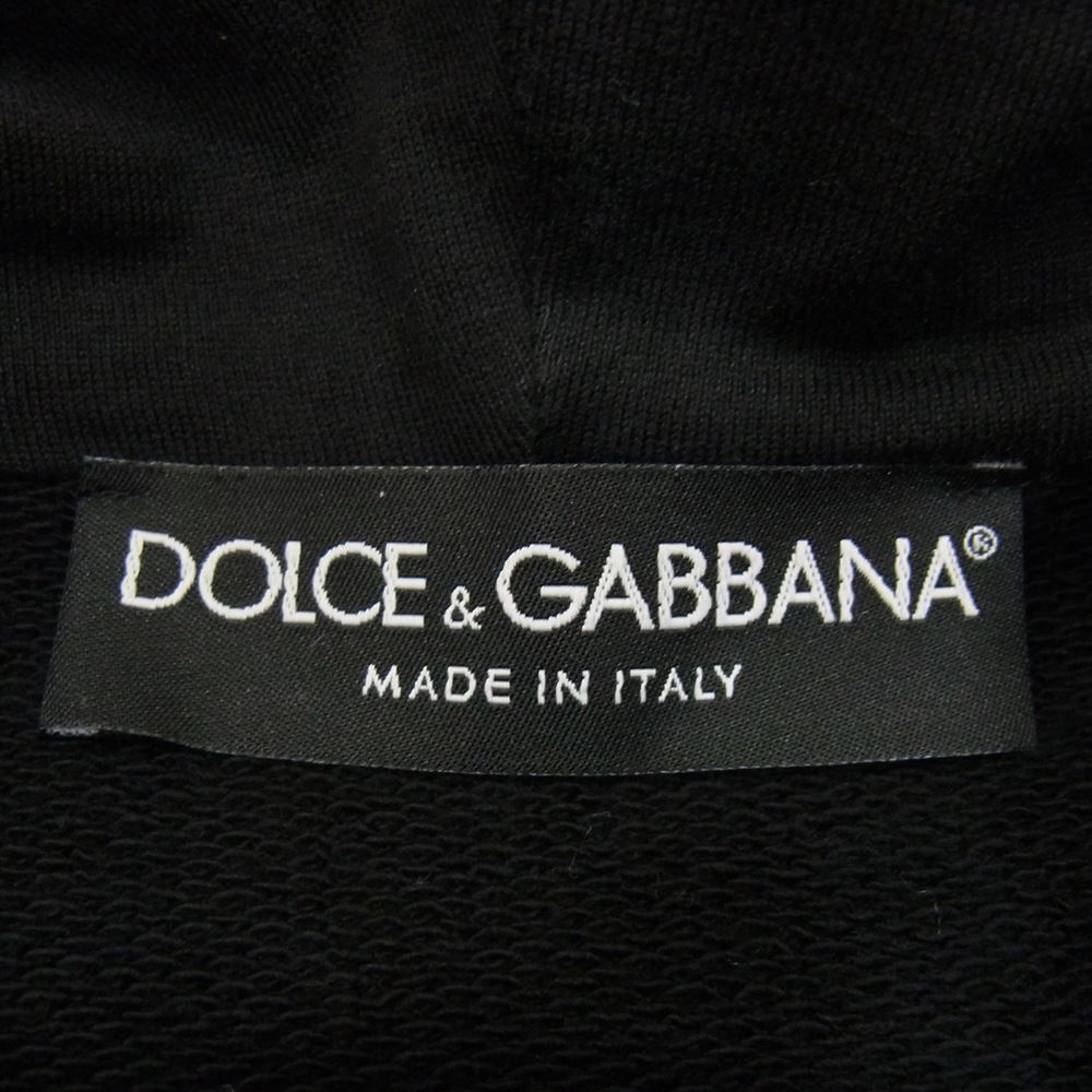 DOLCE&GABBANA ドルチェアンドガッバーナ G9IF0Z G7JSD イタリア製 パームツリー ヤシの木 刺繍 コットン フルジップ パーカー ブラック系 46【中古】