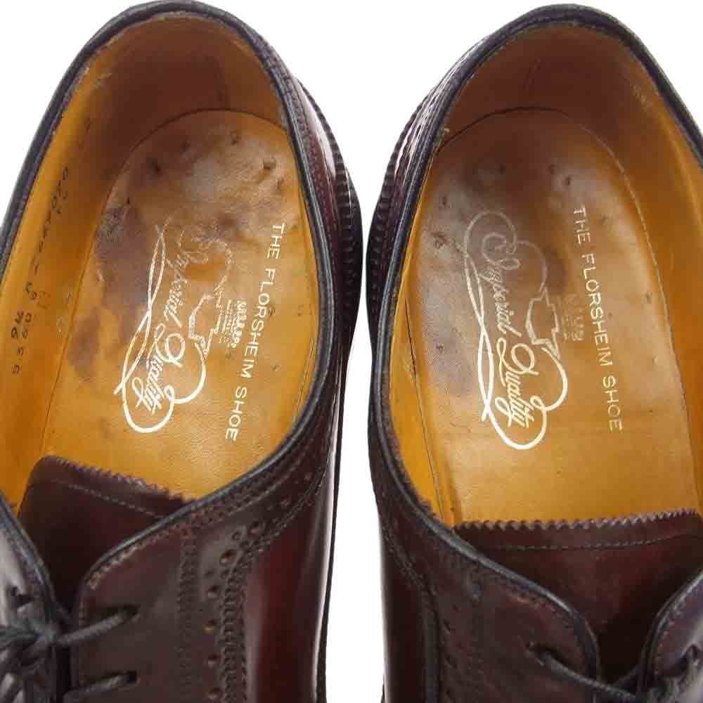 FLORSHEIM フローシャイム 669070 KENMOOR ケンムーア コードバン ウィングチップ ドレス シューズ ブラウン系 9.5【中古】