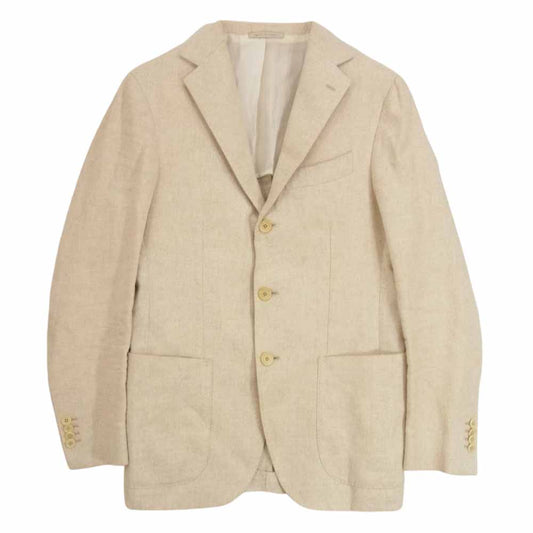 デペトリロ イタリア製 リネン混 テーラードジャケット ベージュ系 44【中古】