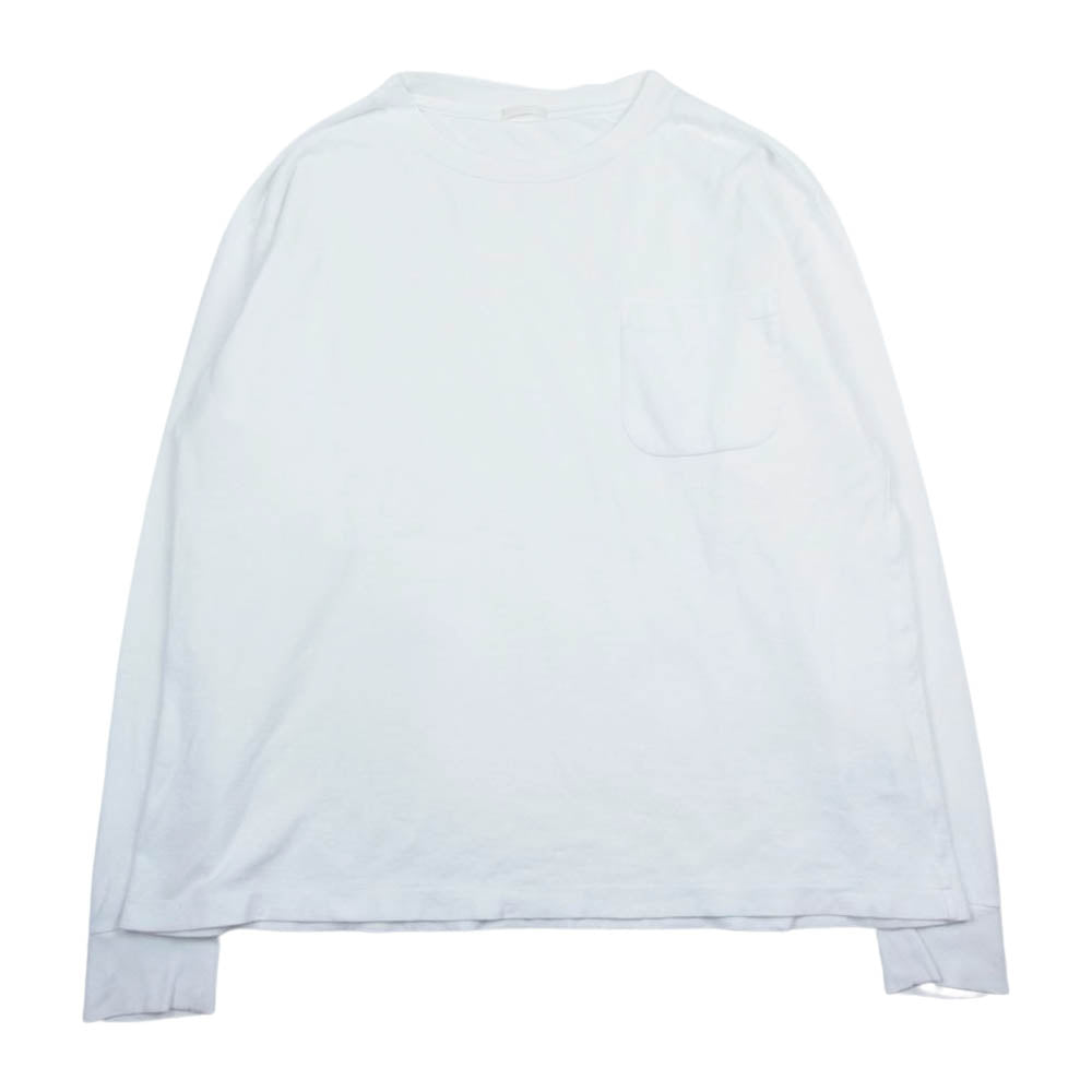 COMOLI コモリ L03-05001 裏起毛 ポケット ロング スリーブ Tシャツ ホワイト系【中古】