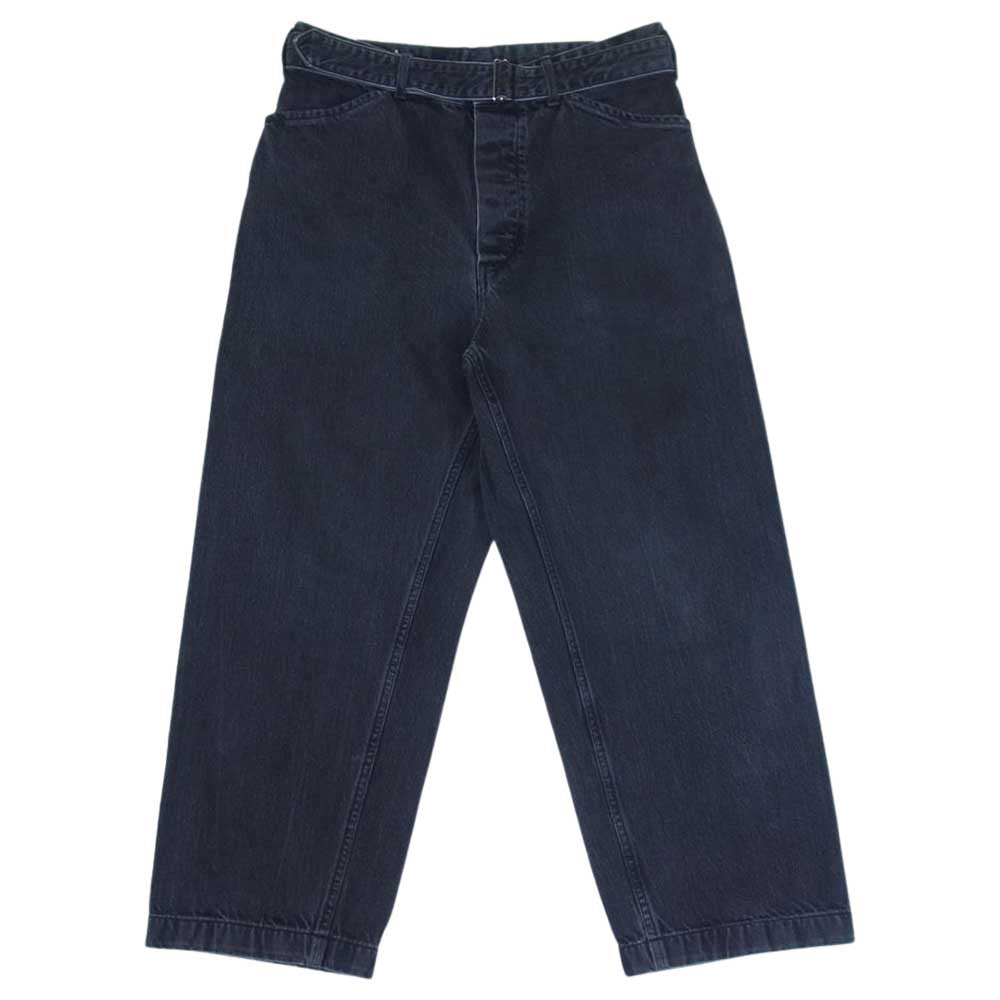 COMOLI コモリ K01-03005 ベルテッド デニム パンツ ブラック系 2【中古】