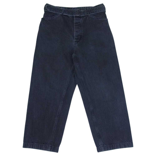 COMOLI コモリ K01-03005 ベルテッド デニム パンツ ブラック系 2【中古】
