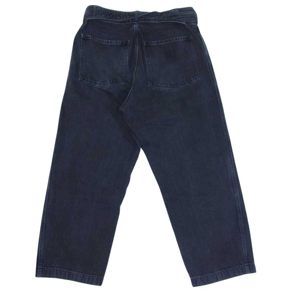 COMOLI コモリ K01-03005 ベルテッド デニム パンツ ブラック系 2【中古】