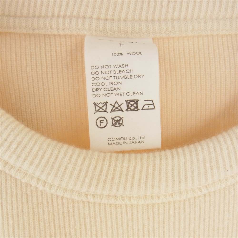 COMOLI コモリ 21AW U03-05008 ウールサープラス 長袖 クルーネック ニット エクリュ オフホワイト系 F【中古】