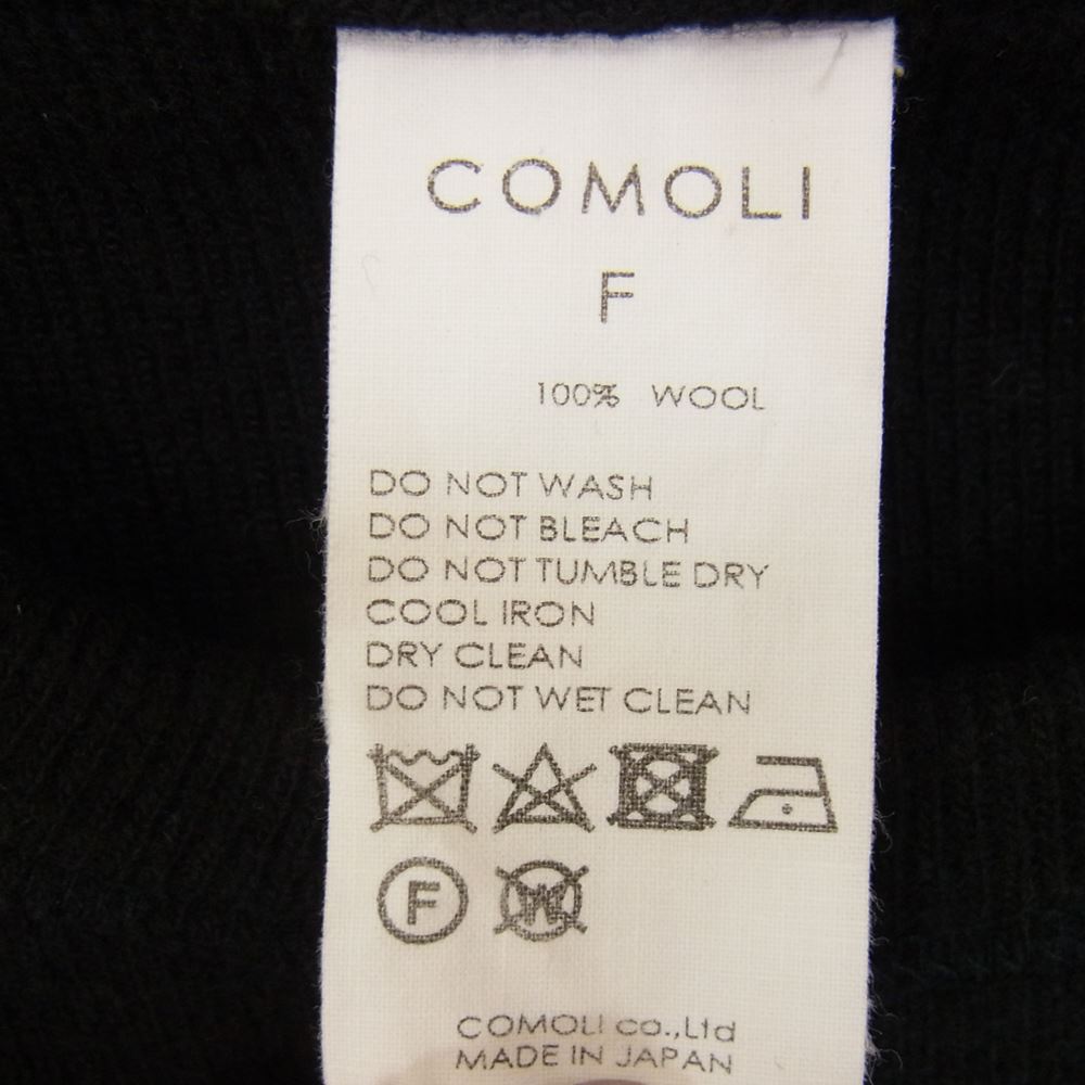 COMOLI コモリ 21AW U03-05008 ウールサープラス 長袖 クルーネック ニット ネイビー ブラック系 F【中古】