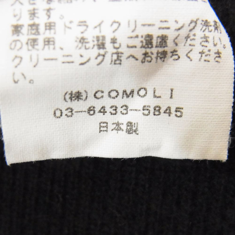 COMOLI コモリ 21AW U03-05008 ウールサープラス 長袖 クルーネック ニット ネイビー ブラック系 F