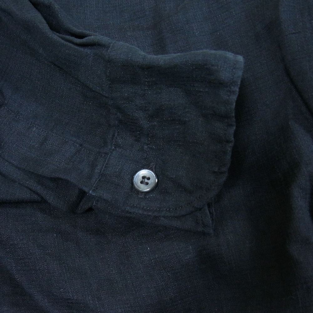 COMOLI コモリ 長袖シャツ 22SS V01-02018 リネンWクロス プルオーバーシャツ ブラック系【美品】【中古】 COMOLI コモリ 22SS V01-02018 リネンWクロス プルオーバーシャツ