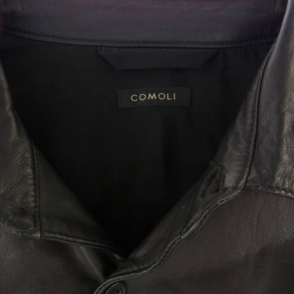 COMOLI コモリ 20AW S03-01015 LEATHER SHIRT ディアスキン レザー コモリ シャツ ブラック系 2【中古】