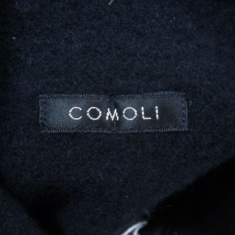 COMOLI コモリ 22AW W03-02011 縮絨ウール ハーフジップ シャツ ウール100％ ネイビー系 3【中古】