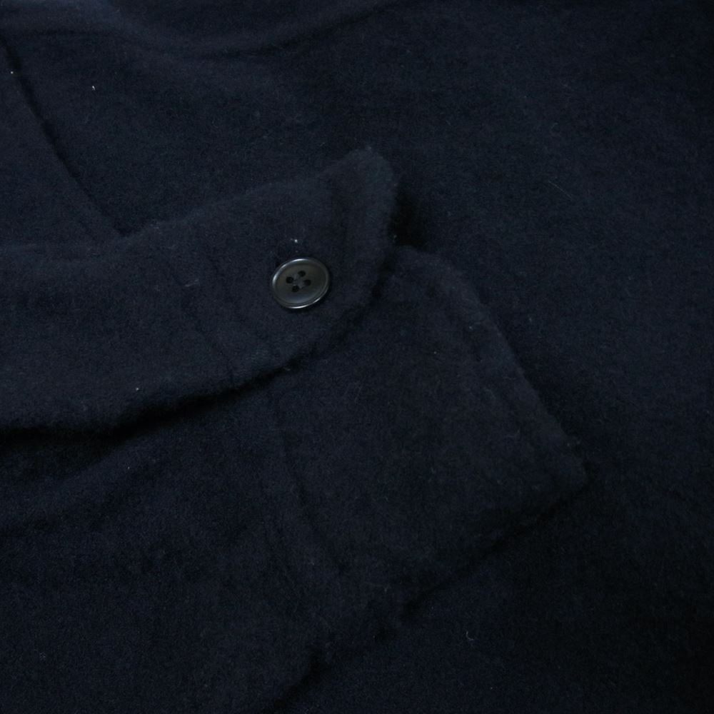 COMOLI コモリ 22AW W03-02011 縮絨ウール ハーフジップ シャツ ウール100％ ネイビー系 3【中古】