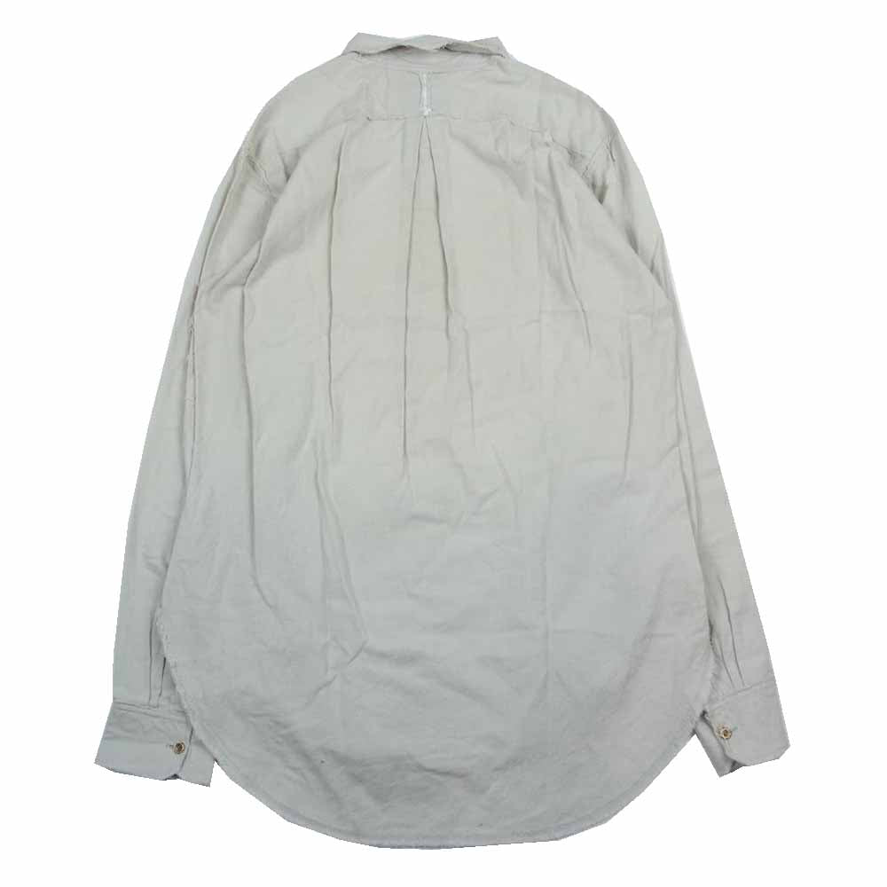 アラキユウ TWS06 TWSBCJP special raw cut narrow shirt grey ブラスボタン コットン和紙 エイジング加工 ナローシャツ ベージュ系 1【極上美品】【中古】