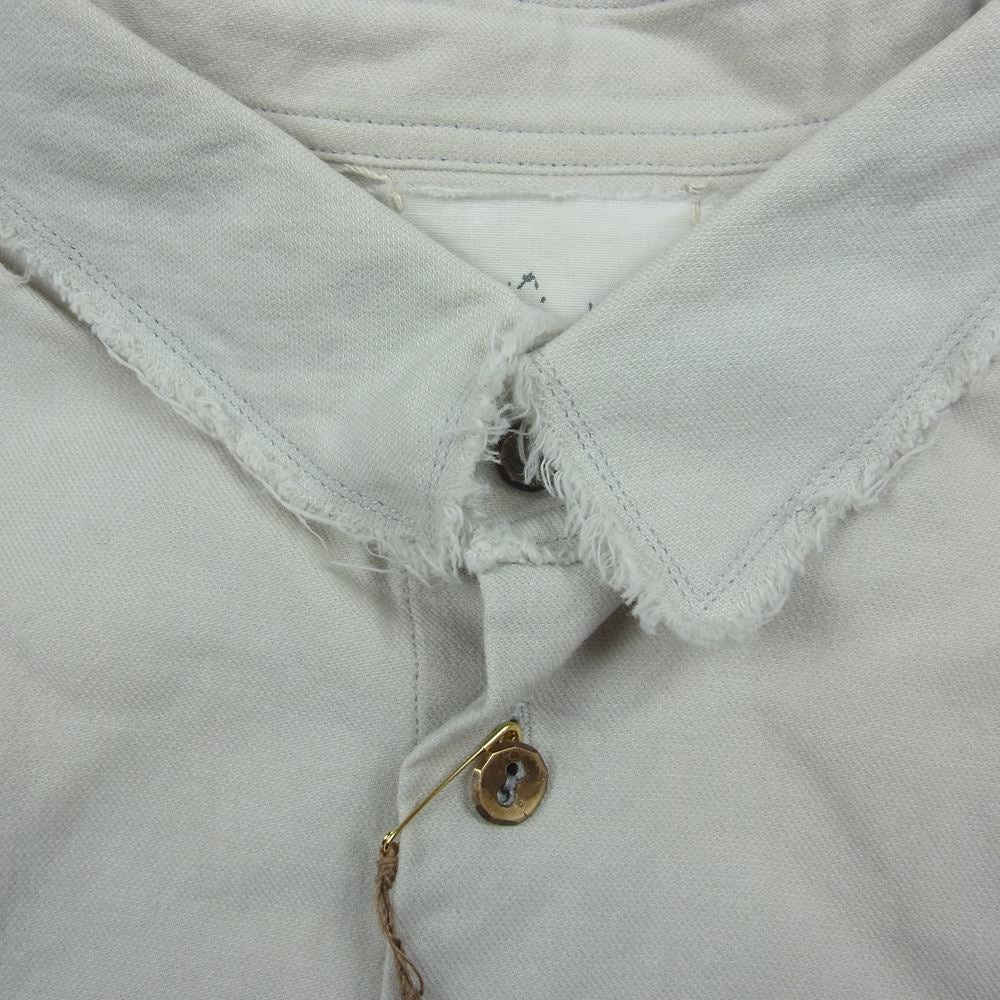 アラキユウ TWS06 TWSBCJP special raw cut narrow shirt grey ブラスボタン コットン和紙 エイジング加工 ナローシャツ ベージュ系 1【極上美品】【中古】