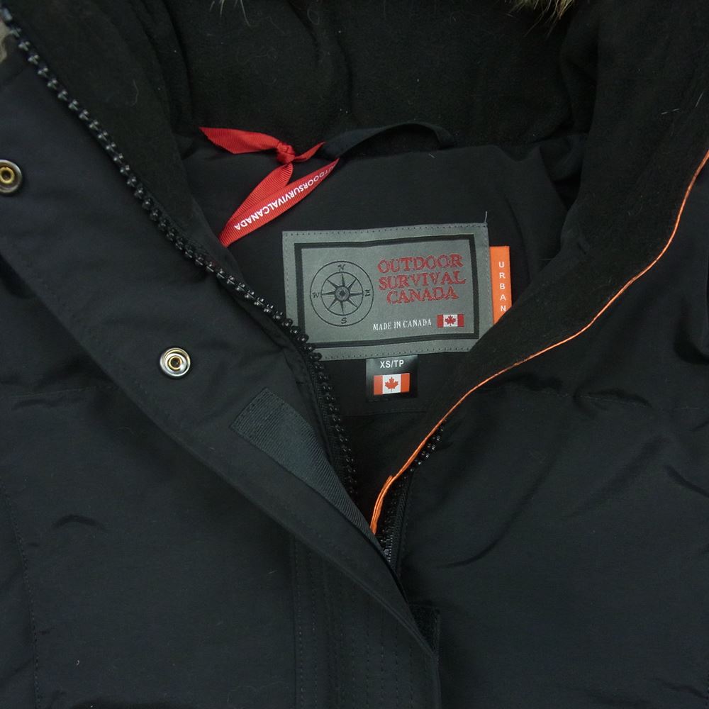 アウトドア サバイバル カナダ OS1021UC カナダ製 SIKU DOWN JACKET レディース ダウン コート ジャケット ブラック系 XS【美品】【中古】