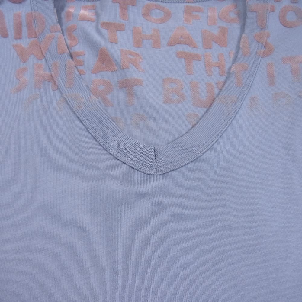 MAISON MARGIELA メゾンマルジェラ 16SS S30GJ0002 国内正規品 スタッフインターナショナルタグ フロッキープリント エイズTシャツ チャコール系 M【中古】