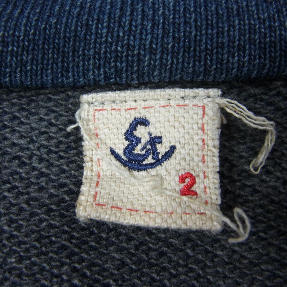 エターナル 64506 マオカラー コットンニット ジャケット カーディガン インディゴブルー系 2【中古】