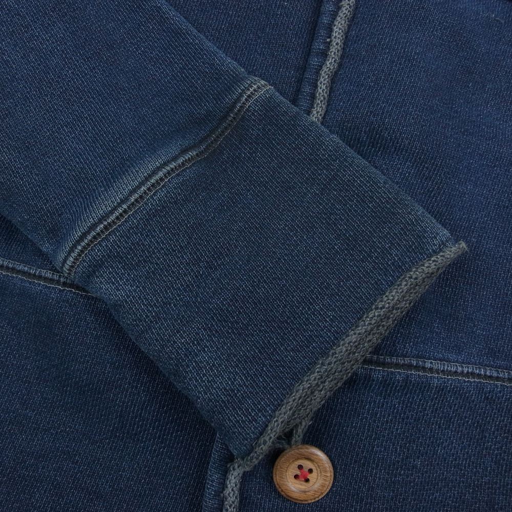 エターナル 64506 マオカラー コットンニット ジャケット カーディガン インディゴブルー系 2【中古】