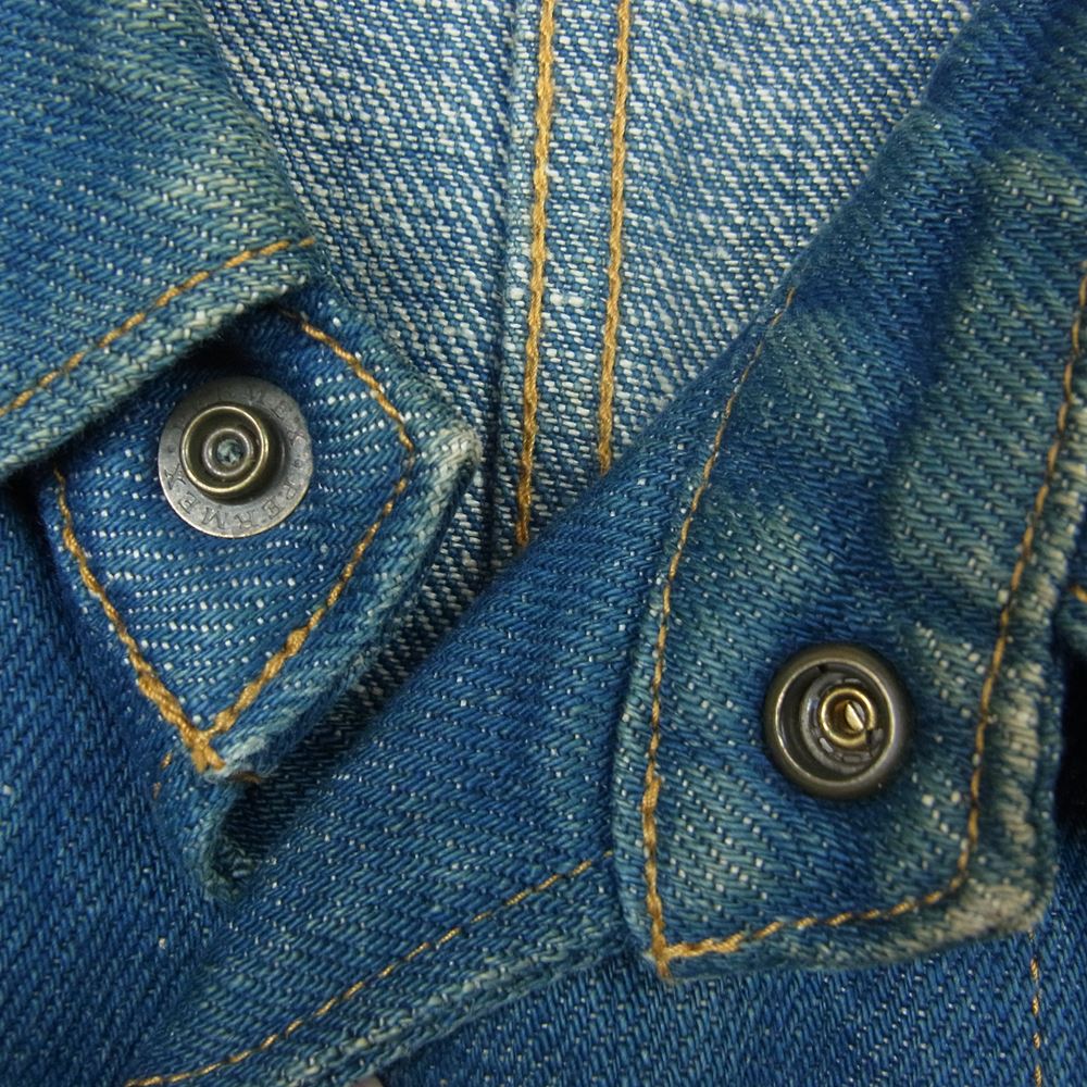 エターナル 64580 ヒッコリー ストライプ パッチワーク デニム カバーオール ワークジャケット インディゴブルー系 40【中古】