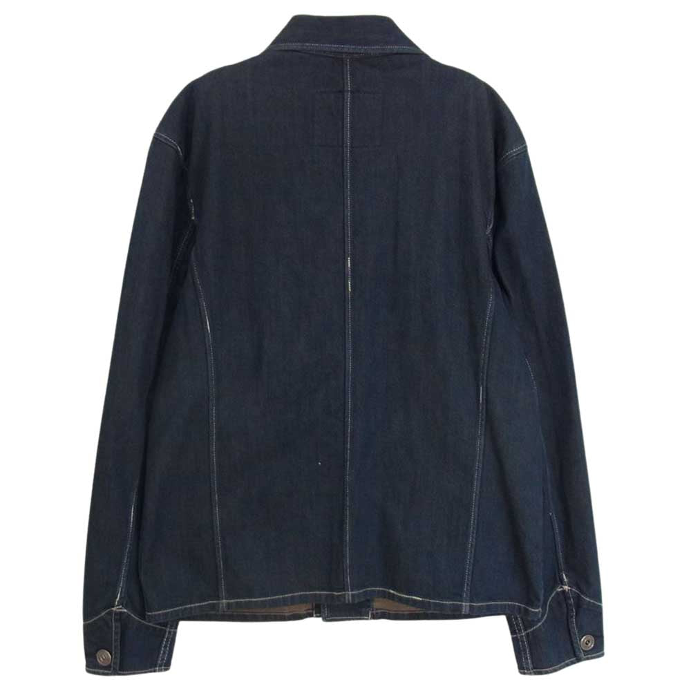 Levi's リーバイス 黒革パッチ 黒タブ デニム カバーオール ワークジャケット インディゴブルー系 M【中古】