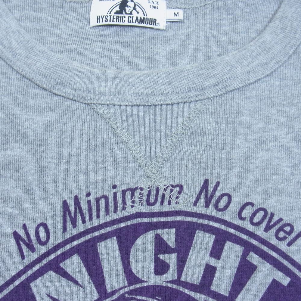 HYSTERIC GLAMOUR ヒステリックグラマー 0262CS01 ナイト クラビング ガール プリント 半袖 Tシャツ グレー系 M【中古】