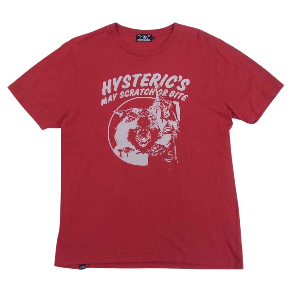 HYSTERIC GLAMOUR ヒステリックグラマー 0261CT06 ベアー ガール プリント 半袖 Tシャツ レッド系 L【中古】