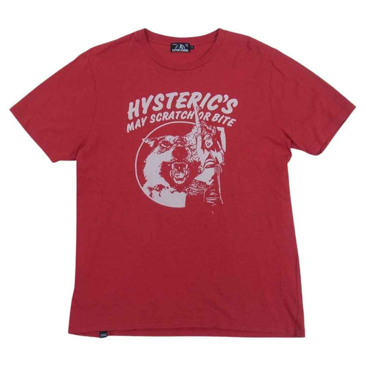 HYSTERIC GLAMOUR ヒステリックグラマー 0261CT06 ベアー ガール プリント 半袖 Tシャツ レッド系 L【中古】