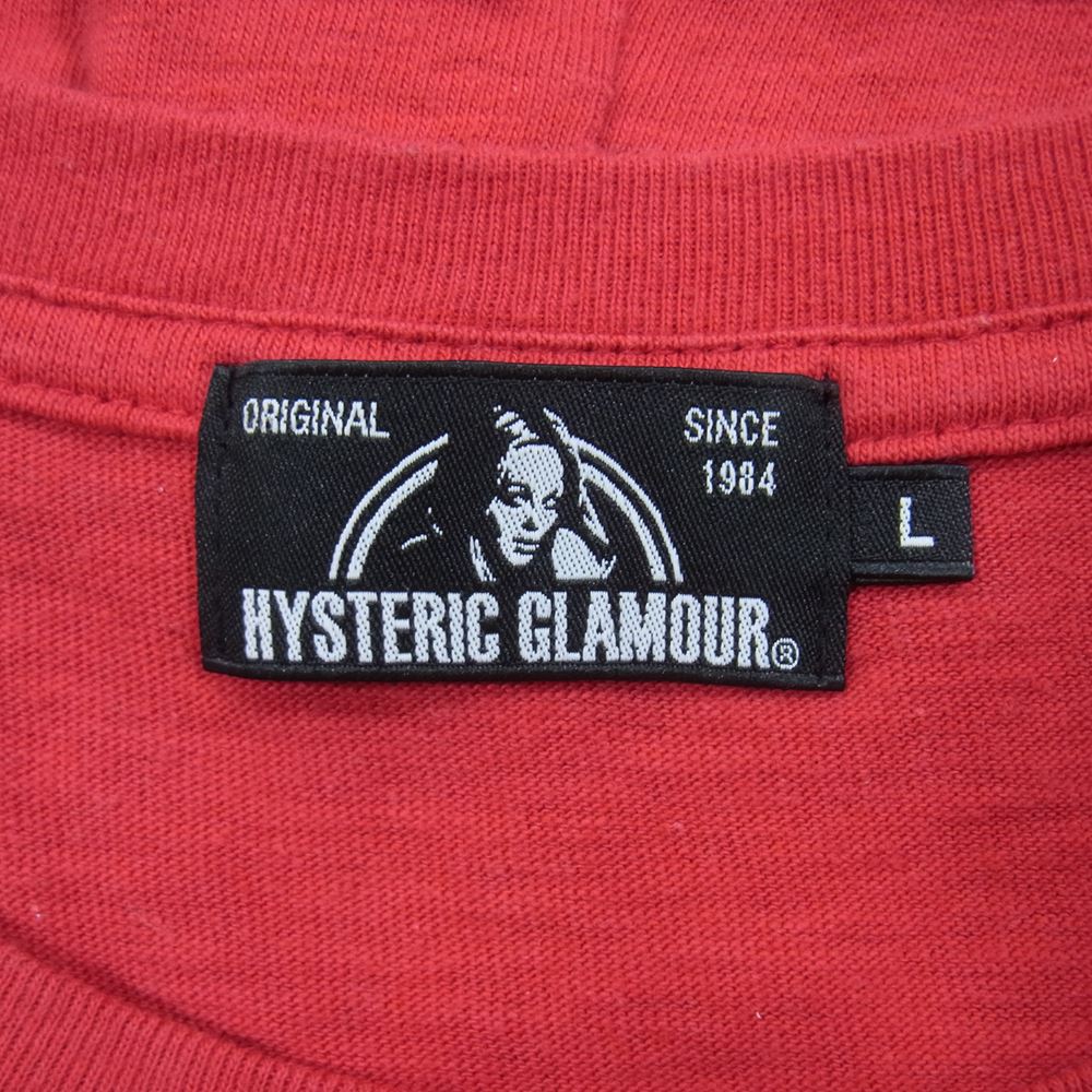 HYSTERIC GLAMOUR ヒステリックグラマー 0261CT06 ベアー ガール プリント 半袖 Tシャツ レッド系 L【中古】