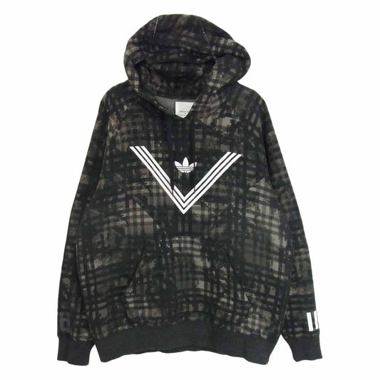 WHITE MOUNTAINEERING ホワイトマウンテニアリング adidas Originals AY3116 Graphic Hoody アディダス グラフィック フーディー パーカー カーキ系 O【中古】