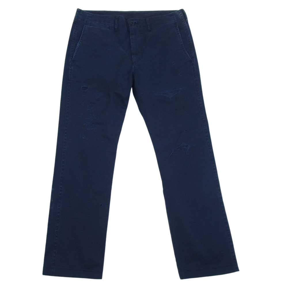 HYSTERIC GLAMOUR ヒステリックグラマー 0262AP09 ダメージ加工 チノ パンツ ネイビー系 M【中古】