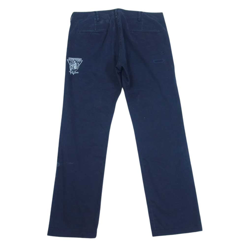 HYSTERIC GLAMOUR ヒステリックグラマー 0262AP09 ダメージ加工 チノ パンツ ネイビー系 M【中古】