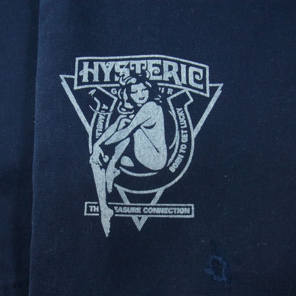 HYSTERIC GLAMOUR ヒステリックグラマー 0262AP09 ダメージ加工 チノ パンツ ネイビー系 M【中古】