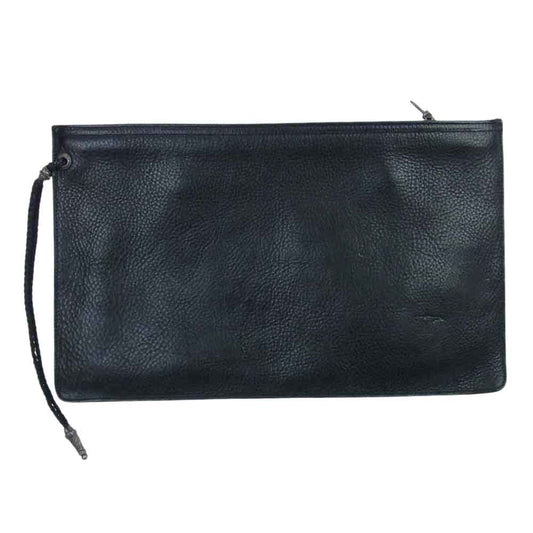 CHROME HEARTS クロムハーツ（原本有） FLAT MED PLANE レザー クラッチバッグ ブラック系【中古】