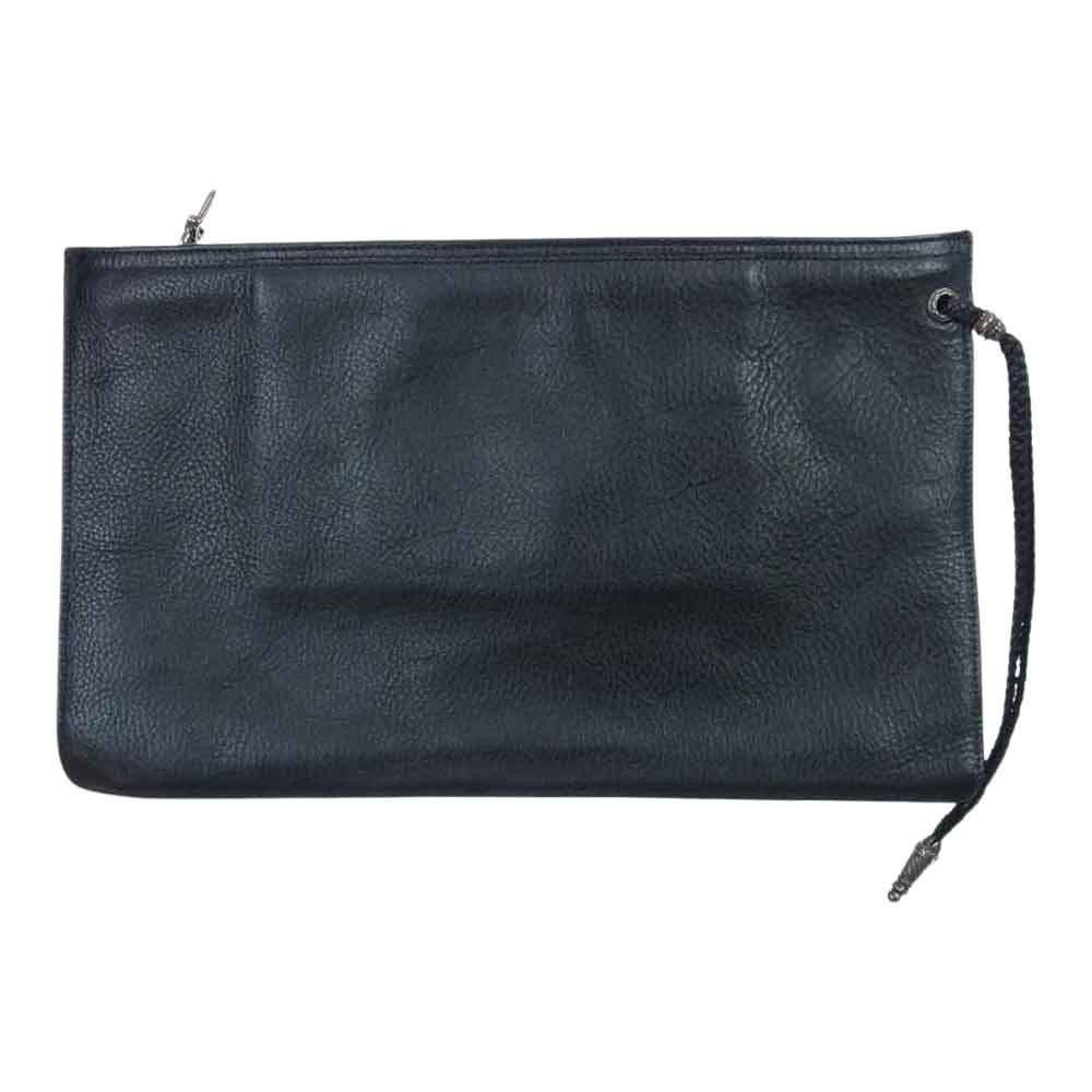 CHROME HEARTS クロムハーツ（原本有） FLAT MED PLANE レザー クラッチバッグ ブラック系【中古】