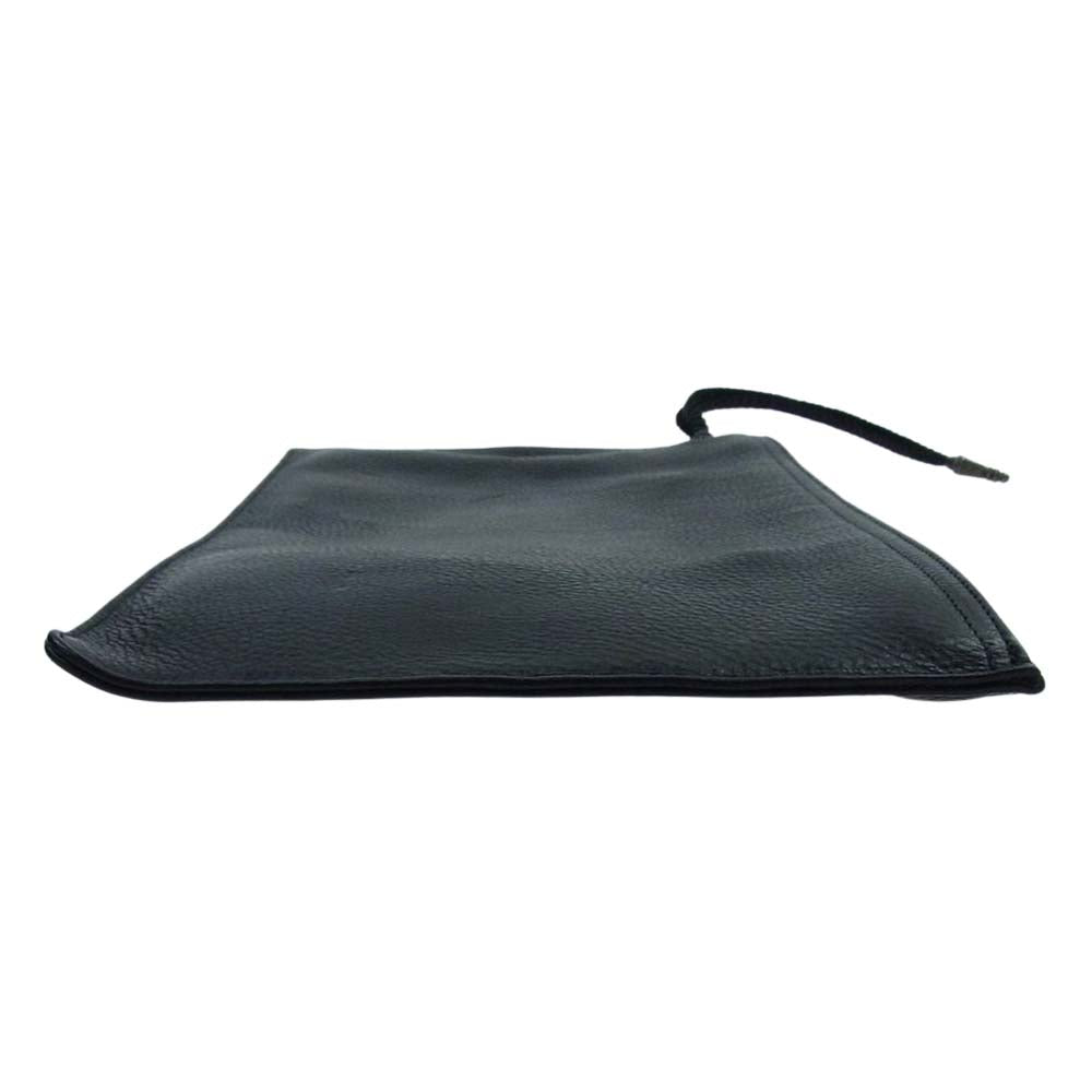 CHROME HEARTS クロムハーツ（原本有） FLAT MED PLANE レザー クラッチバッグ ブラック系【中古】