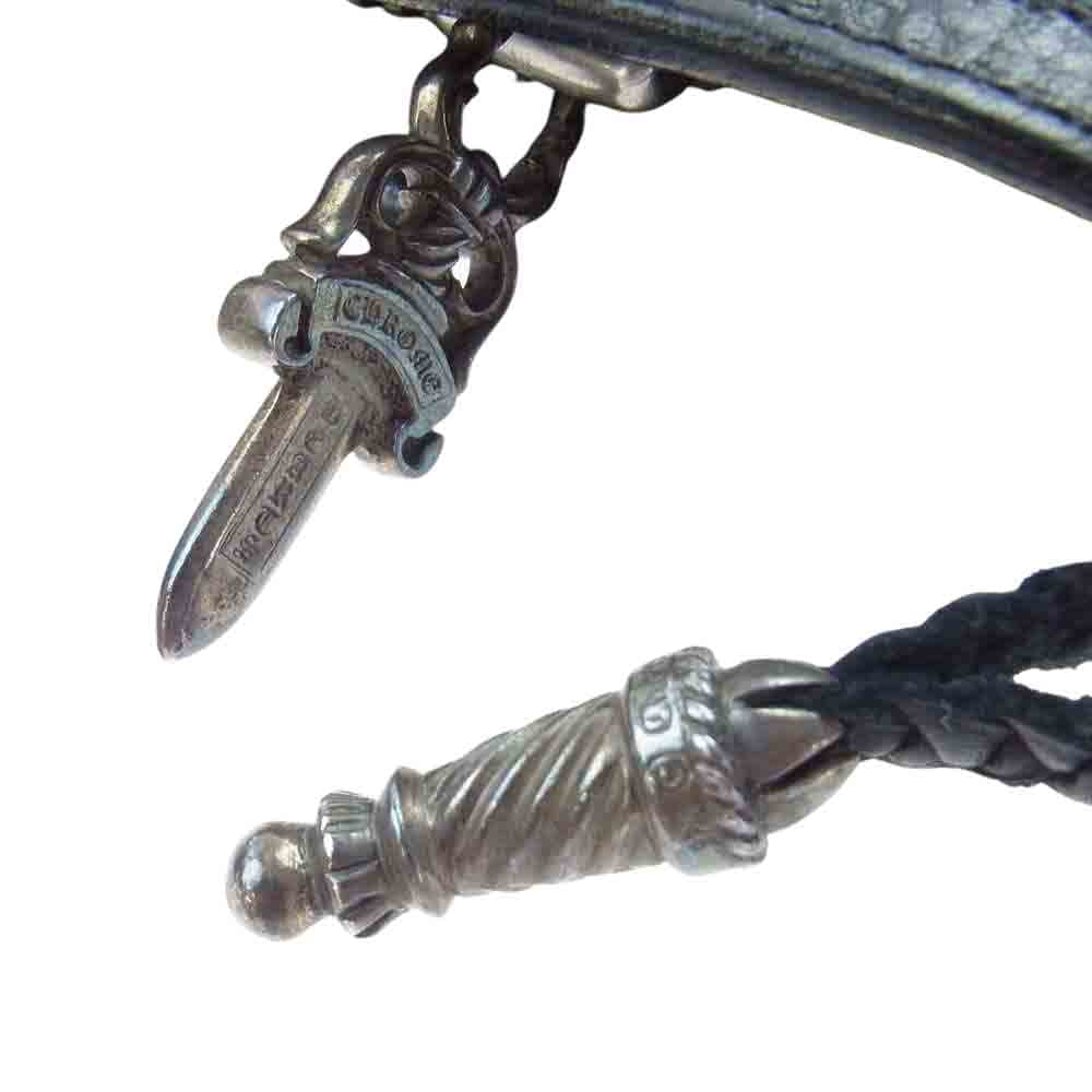 CHROME HEARTS クロムハーツ（原本有） FLAT MED PLANE レザー クラッチバッグ ブラック系【中古】