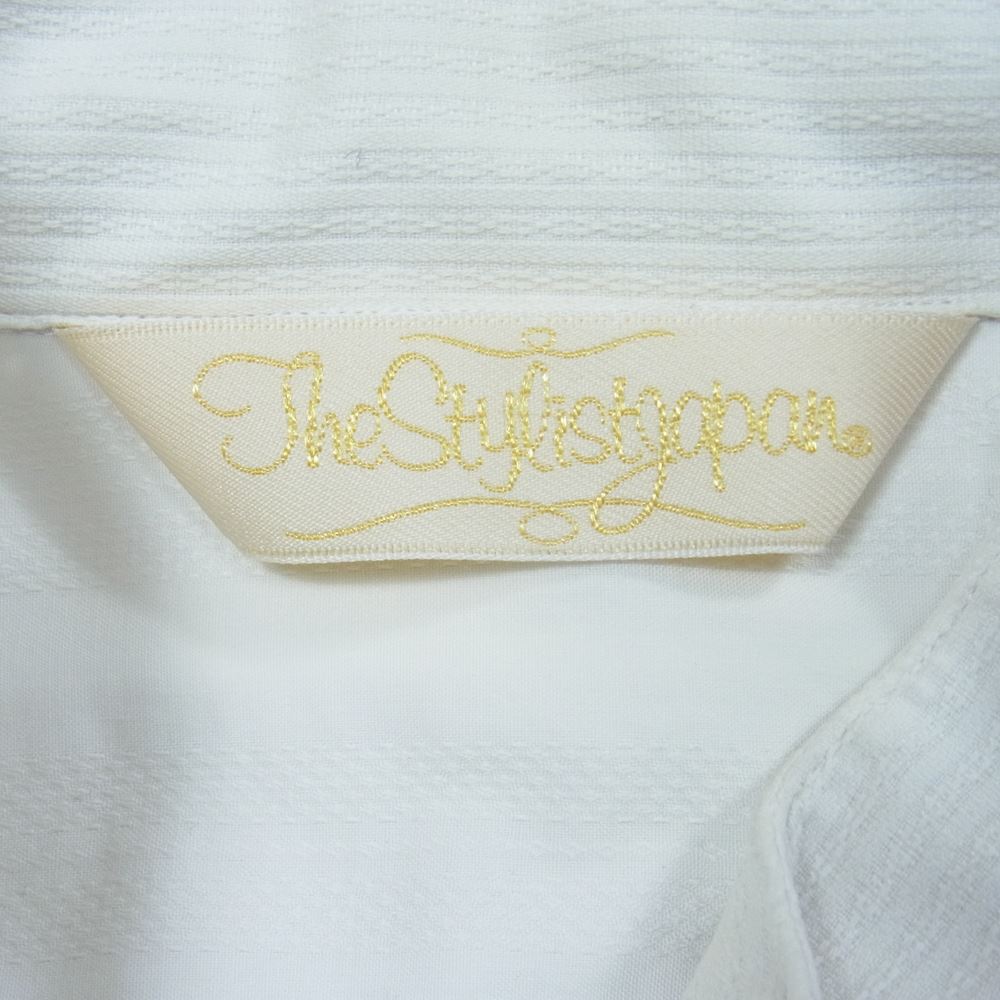The Stylist Japan ザスタイリストジャパン ウィングカラー ピンタック 長袖シャツ ホワイト系 XL【中古】