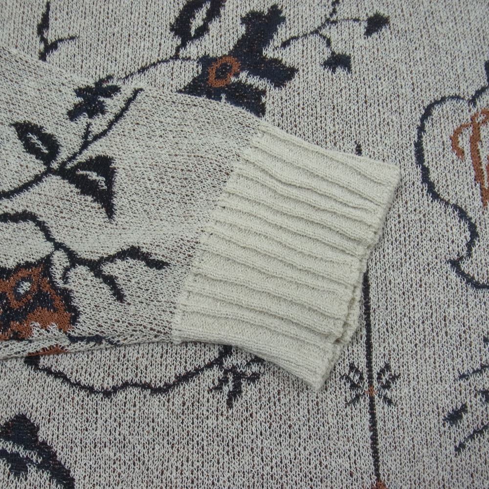 BY GLADHAND バイグラッドハンド BYGH-21-SS-18 MRIPE ROOM 麻混 ジャガード ニット クルーネック セーター ベージュ系 XL【中古】