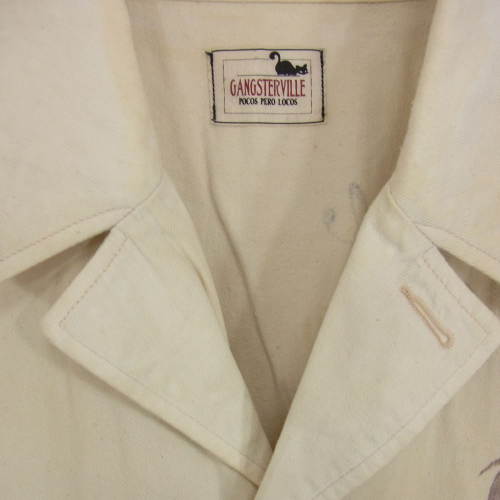 GANGSTERVILLE ギャングスタービル GSV-14-AW-19 Olde JKT HAND PAINT ハンドペイント 加工 キャンバス ジャケット オフホワイト系 XL【中古】