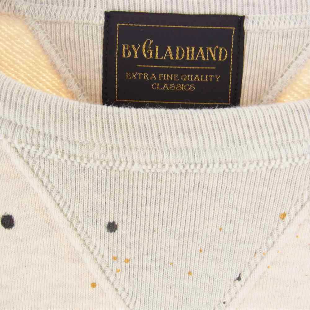 BY GLADHAND バイグラッドハンド BYGH-20-AW-23 GLADDEN グラッデン ペイント プリント スウェット ベージュ系 XL【中古】
