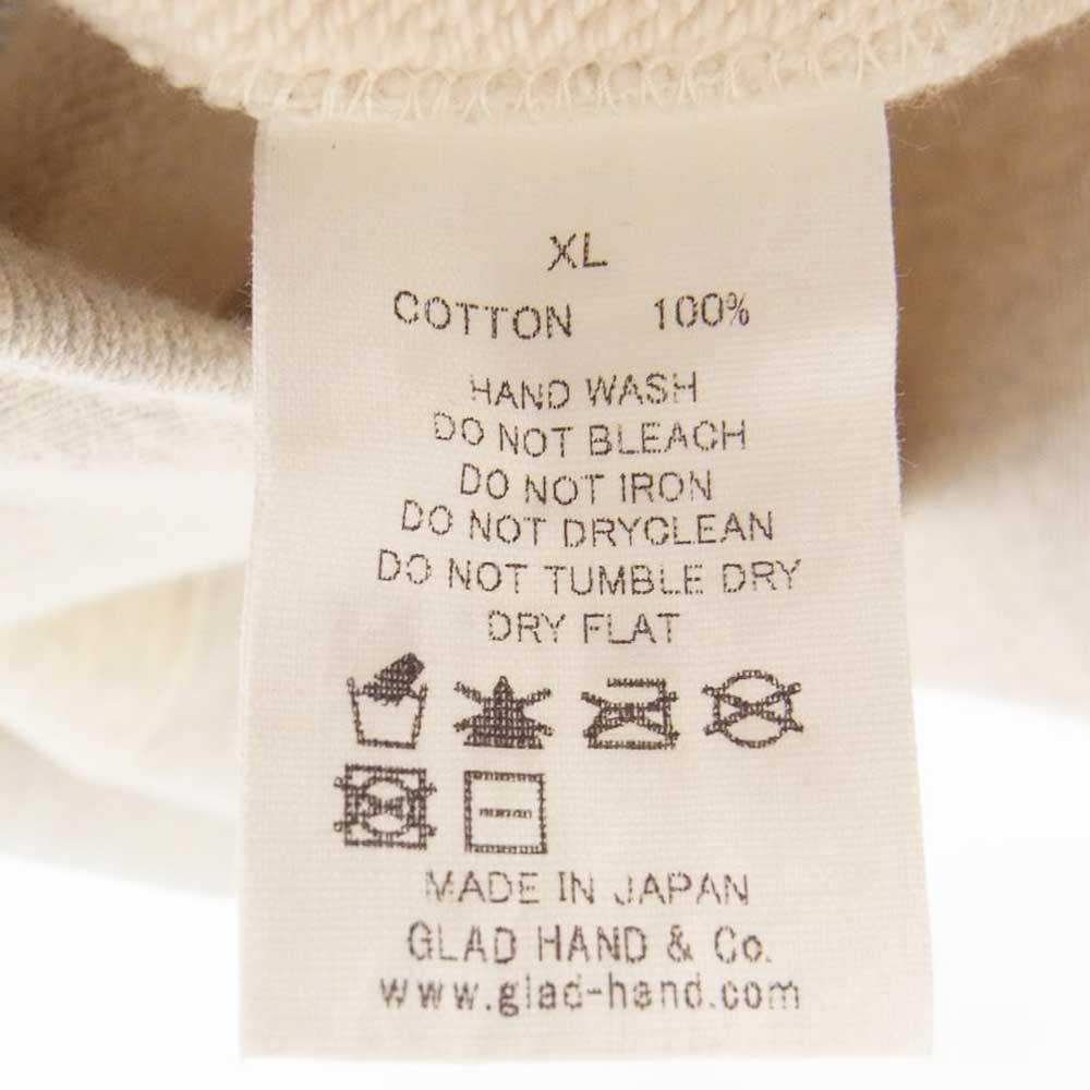 BY GLADHAND バイグラッドハンド BYGH-20-AW-23 GLADDEN グラッデン ペイント プリント スウェット ベージュ系 XL【中古】