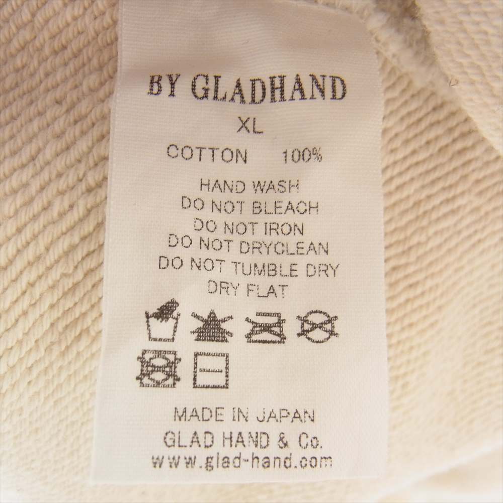 BY GLADHAND バイグラッドハンド BYGH-21-AW-15 GLADDEN グラッデン ペイント プリント スウェット ベージュ系 XL【中古】