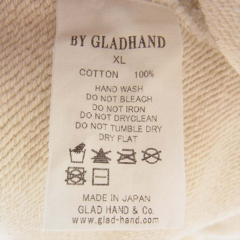 BY GLADHAND バイグラッドハンド BYGH-21-AW-15 GLADDEN グラッデン ペイント プリント スウェット ベージュ系 XL【中古】