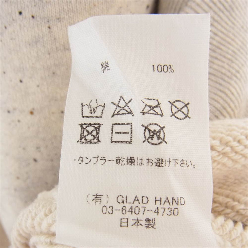 BY GLADHAND バイグラッドハンド BYGH-21-AW-15 GLADDEN グラッデン ペイント プリント スウェット ベージュ系 XL【中古】