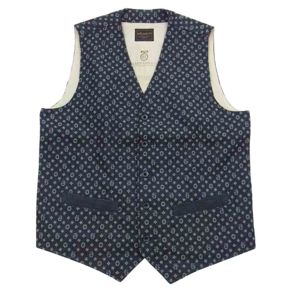 BY GLADHAND バイグラッドハンド GH MONOGRAM モノグラム ジャケット ベスト ジレ スラックス パンツ 3ピース セットアップ グレー系 L【美品】【中古】