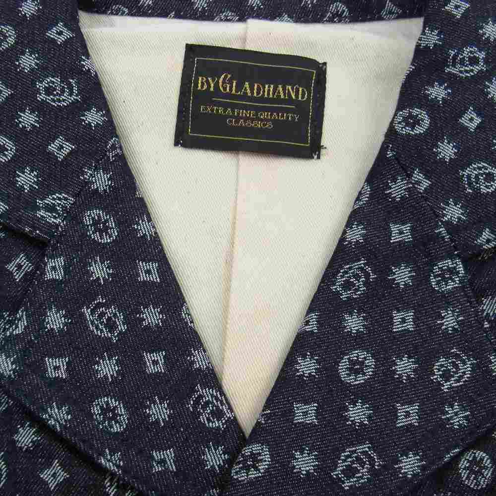 BY GLADHAND バイグラッドハンド GH MONOGRAM モノグラム ジャケット ベスト ジレ スラックス パンツ 3ピース セットアップ グレー系 L【美品】【中古】