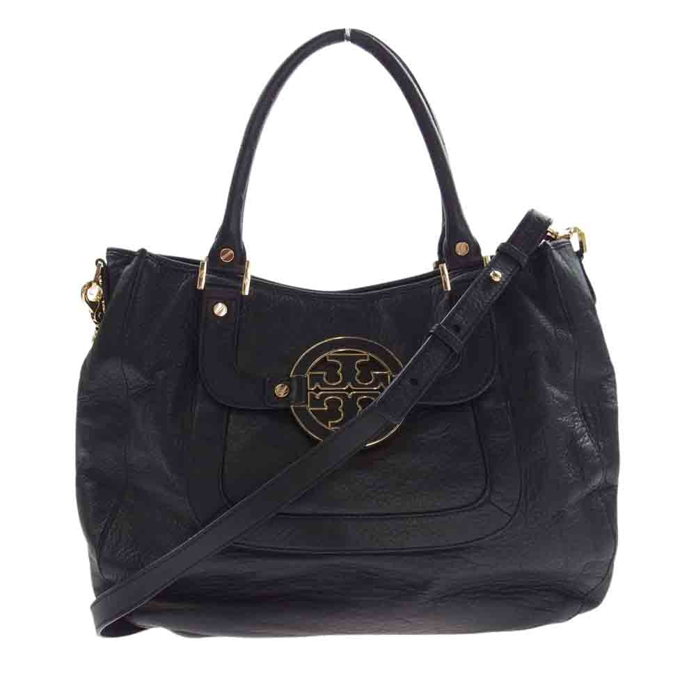 Tory Burch トリーバーチ アマンダ 2WAY ショルダー トートバッグ ブラック系【中古】