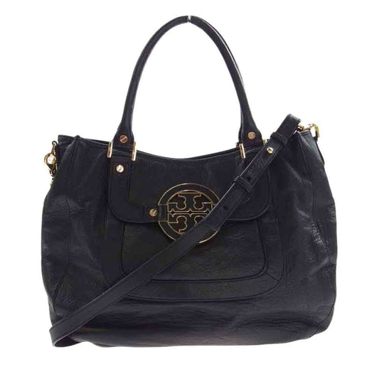 Tory Burch トリーバーチ アマンダ 2WAY ショルダー トートバッグ ブラック系【中古】