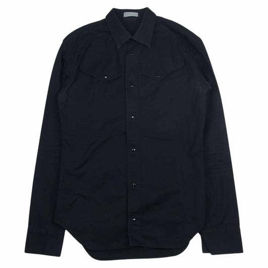 DIOR HOMME ディオールオム 7H3151920016 ヨーク ポケット 長袖 スナップボタン シャツ ブラック系 38【中古】