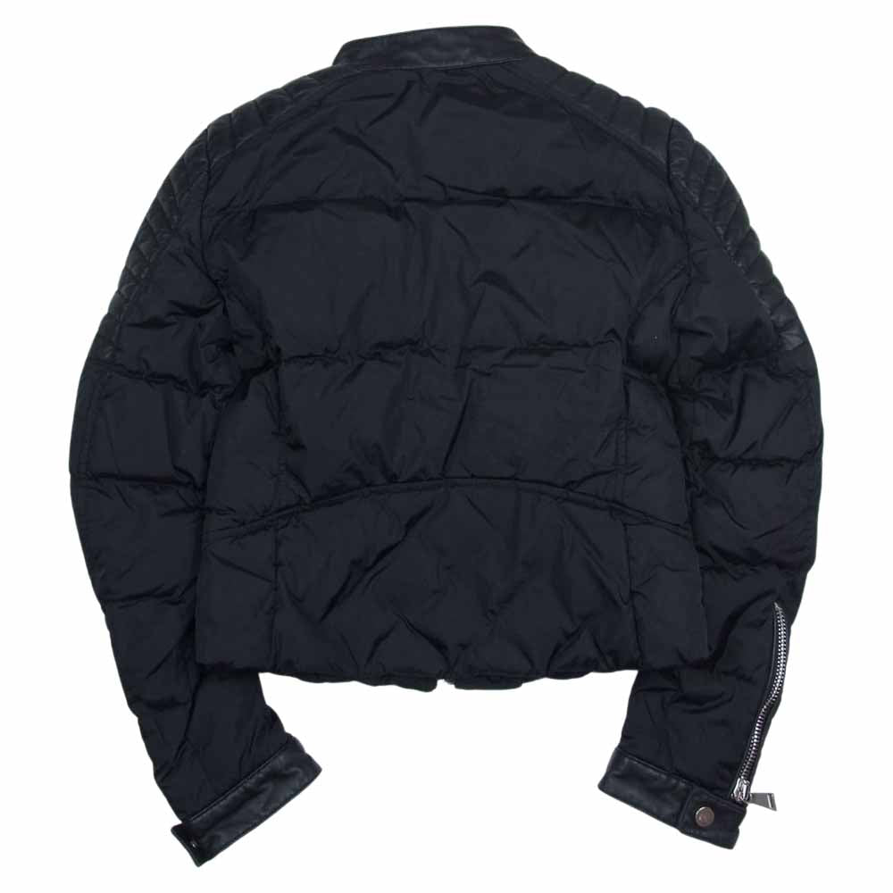 MONCLER モンクレール 国内正規品 KERKYRA レザー切替 ライダース ショート ダウンジャケット ブラック系 1【中古】