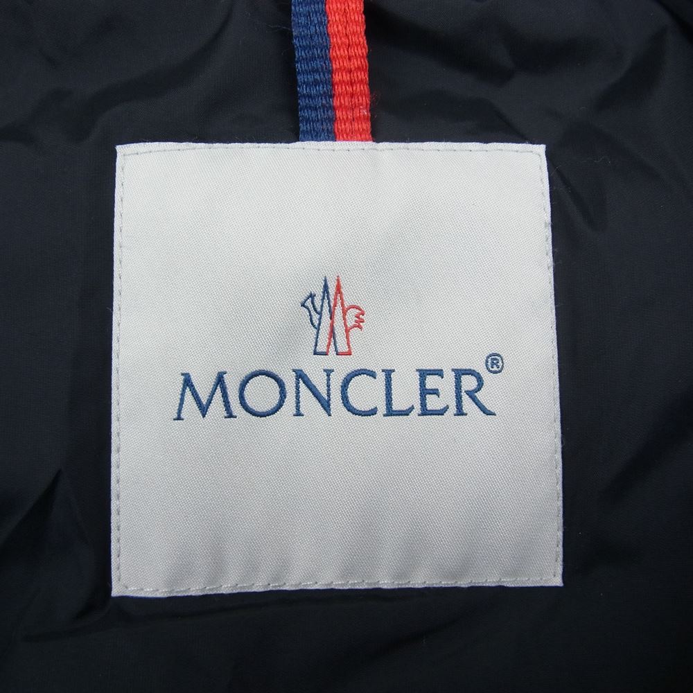 MONCLER モンクレール 国内正規品 KERKYRA レザー切替 ライダース ショート ダウンジャケット ブラック系 1【中古】