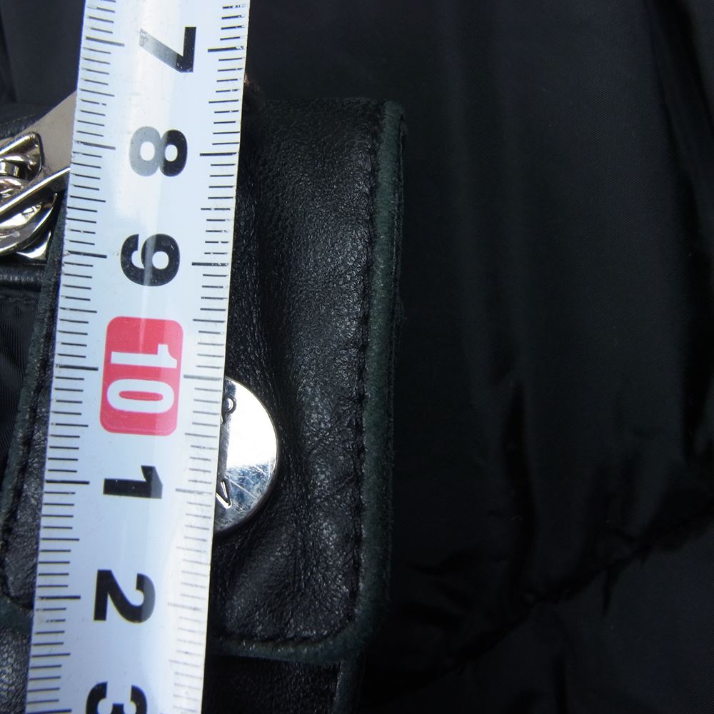 MONCLER モンクレール 国内正規品 KERKYRA レザー切替 ライダース ショート ダウンジャケット ブラック系 1【中古】